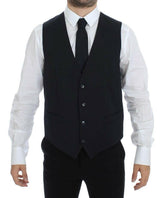 Dolce & Gabbana Blue Cotton Stretch Dress Vest Blazer -  Vests for Men Suits -  Dolce & Gabbana.